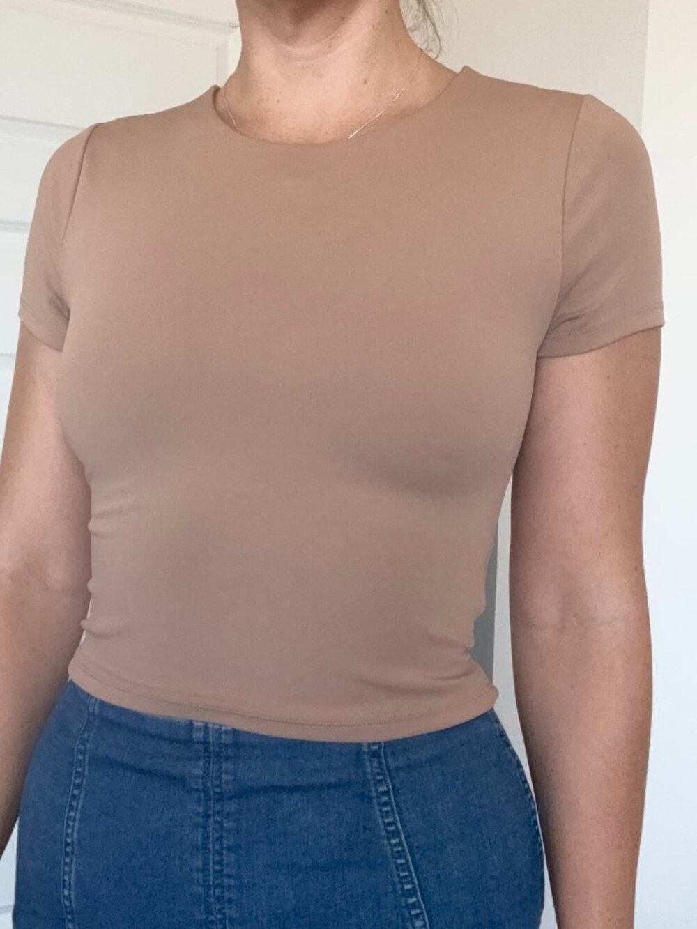 EXPRESS Body Contour Nude Shirt- Size Medium